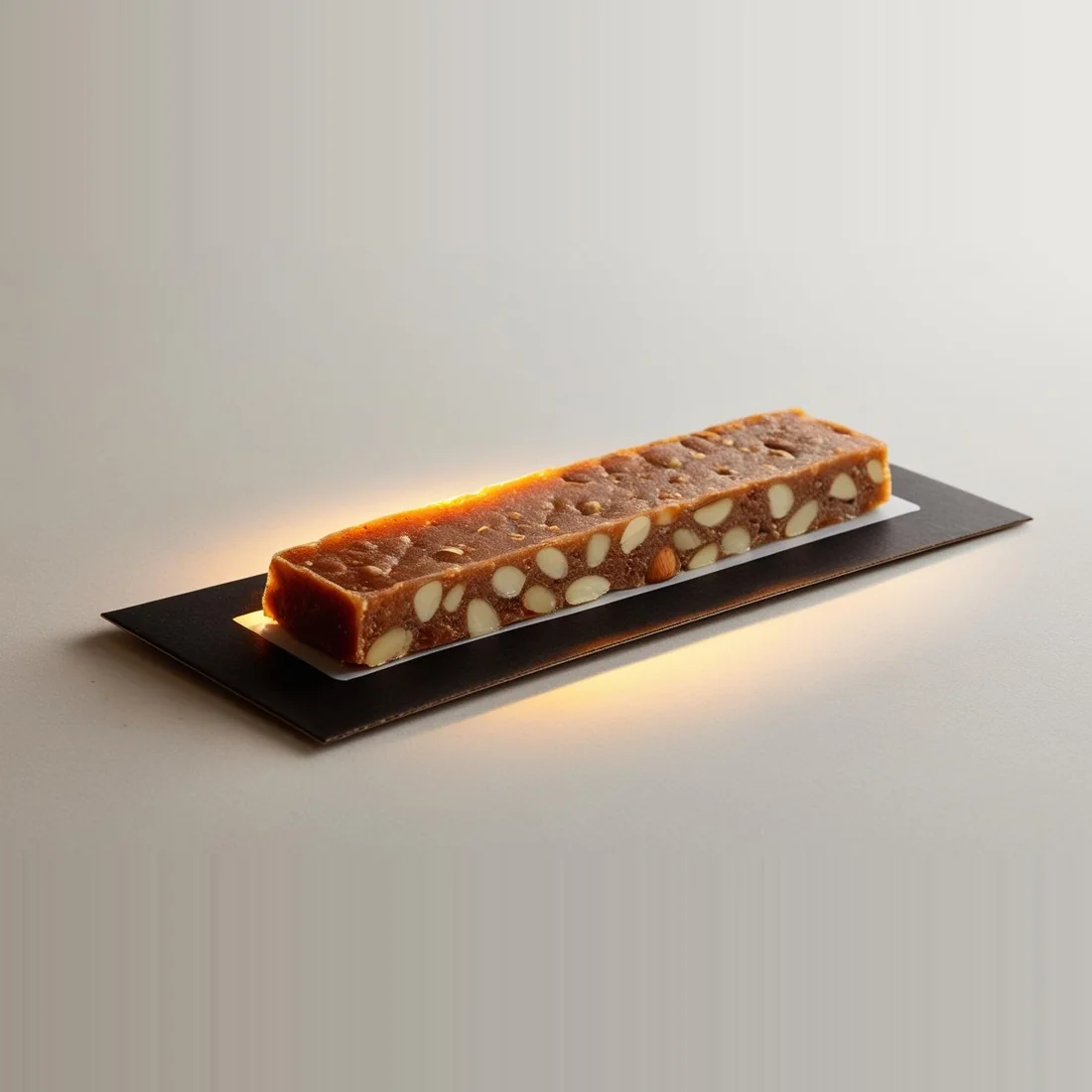 Turrón sobre soporte negro